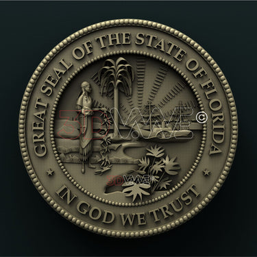 FLORIDA STATE SEAL 3D STL 3DWave